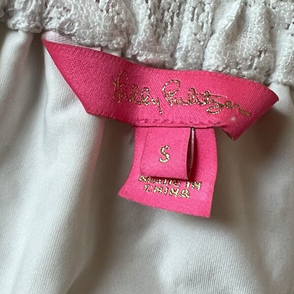 Lilly Pulitzer Nevie Dress White Swirling Leaf Off Shoulder Dress Resort - Picture 6 of 14